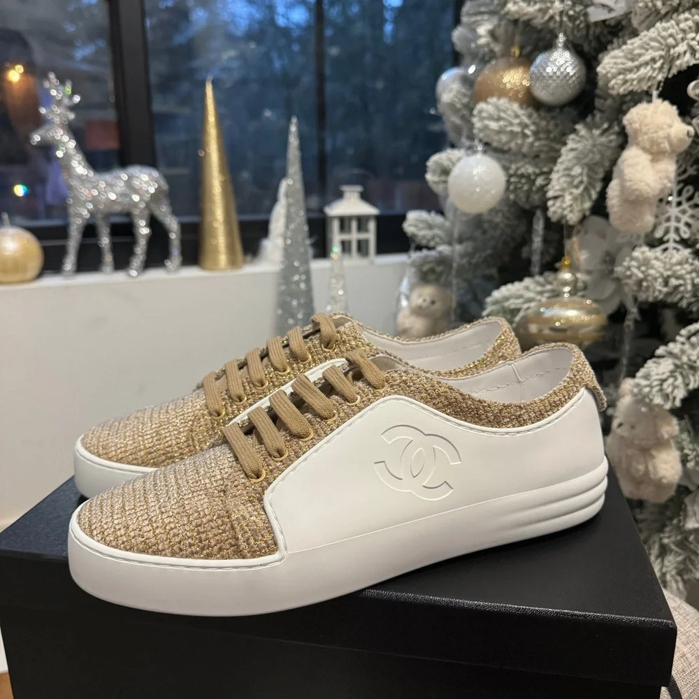 Authentic Chanel Tweed Sneakers - Picture 15 of 16